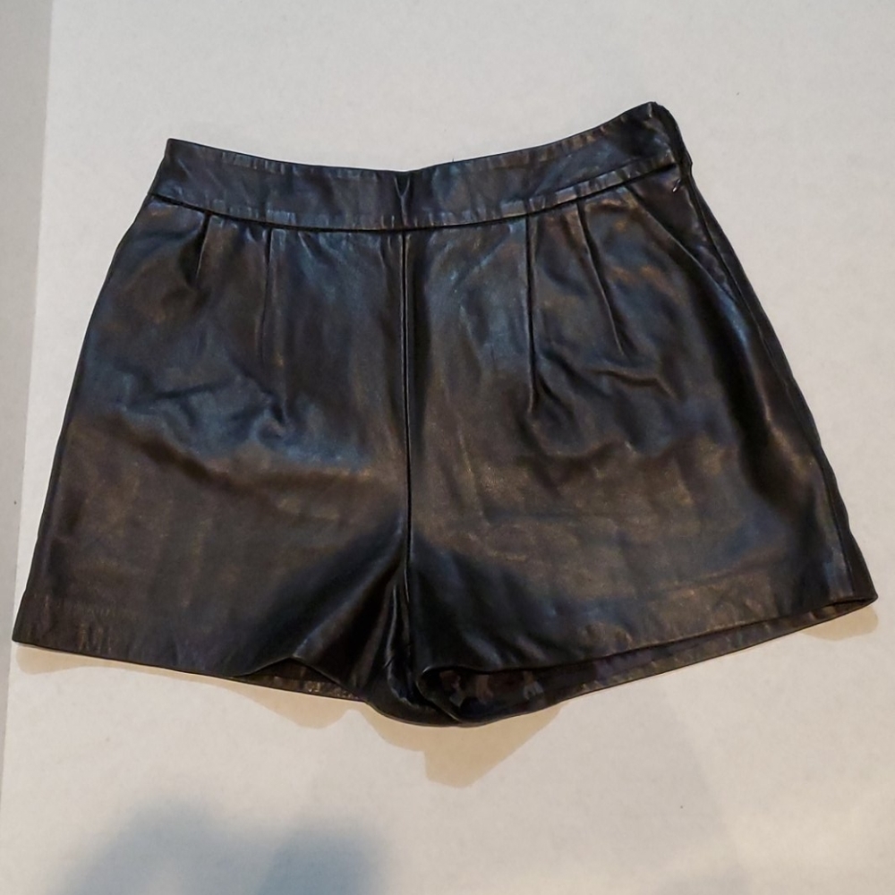 Express leather like black shorts size 2